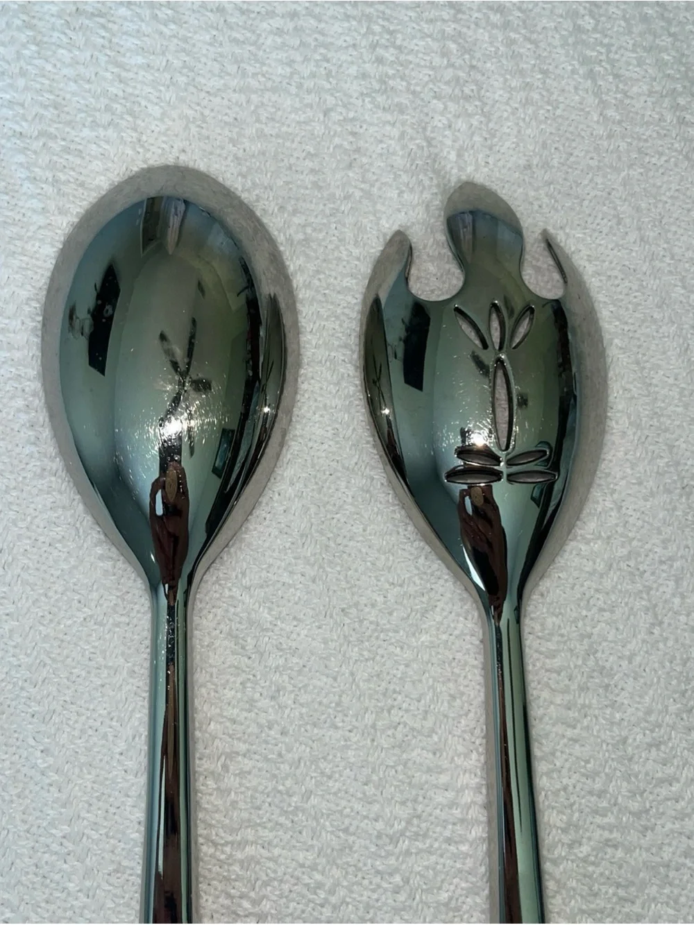 Avon Vintage silver plated serving utensils with cobalt blue glass inserts